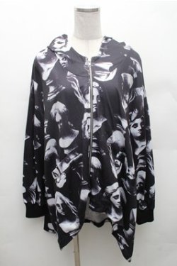 画像1: Drug Honey / 石膏像パーカー  黒Ｘ白 S-26-02-23-039-PU-TO-AS-ZS