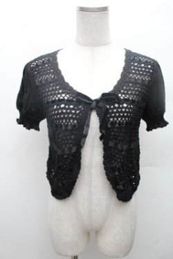 画像1: Emily Temple cute / はしごリボンボレロ  黒 S-26-02-23-041-ET-TO-HR-ZS