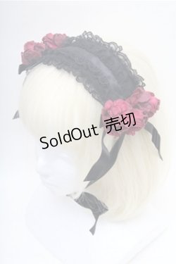 画像1: metamorphose / ローズコサージュヘッドドレス  黒 S-26-02-23-006-ME-AC-HR-ZS