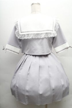 画像2: DearMyLove / レースフリルリボン学園ワンピース  サックス S-26-02-23-045-EL-OP-AS-ZS