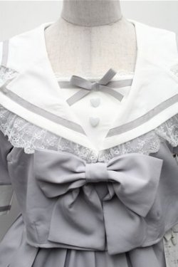 画像3: DearMyLove / レースフリルリボン学園ワンピース  サックス S-26-02-23-045-EL-OP-AS-ZS