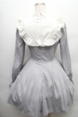 画像2: Ank Rouge / ヨークフリルリボンタイカットワンピース  グレーｘ白 S-26-02-23-046-CA-OP-HR-ZS