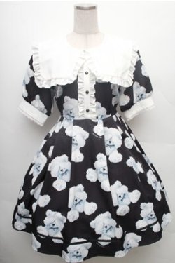 画像1: Deary / くま耳セーラーワンピース  黒ｘ白 S-26-02-23-052-LO-OP-AS-ZS