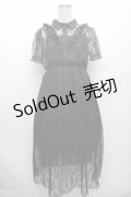Ank Rouge / プリーツレースワンピース  黒 S-26-02-23-054-CA-OP-HR-ZS