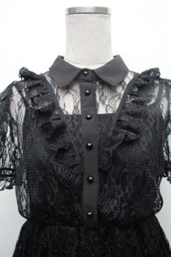 画像3: Ank Rouge / プリーツレースワンピース  黒 S-26-02-23-054-CA-OP-HR-ZS