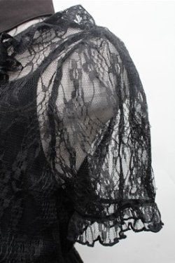 画像4: Ank Rouge / プリーツレースワンピース  黒 S-26-02-23-054-CA-OP-HR-ZS