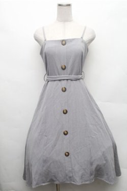 画像1: axes femme / ベルト付ジャンパースカート  グレー S-26-02-23-056-AX-OP-HR-ZS