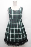 MIHO MATSUDA / チェックジャンパースカート  グリーン S-26-02-23-057-GO-OP-HR-ZS