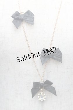 画像2: m petit by misako / AMリボンビジューネックレス  黒 S-26-02-23-010-LO-AC-AS-ZS