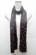 h.NAOTO / ストール  黒ｘ赤 S-26-02-23-015-HN-ZA-AS-ZS