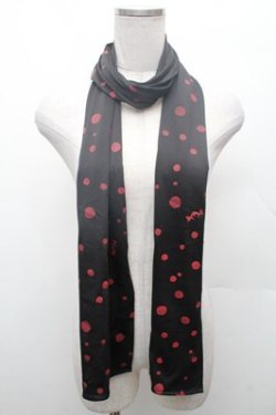 画像1: h.NAOTO / ストール  黒ｘ赤 S-26-02-23-015-HN-ZA-AS-ZS