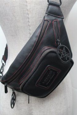 画像2: KILL STAR / レザーボディバッグ  黒 S-26-02-23-021-SL-BG-HR-ZS
