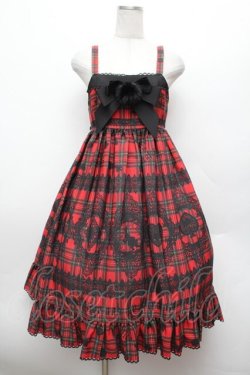 画像1: ALICE and the PIRATES / アリスのトランプタータン柄ジャンパースカートII  赤 S-26-02-25-050-PA-OP-AS-ZS