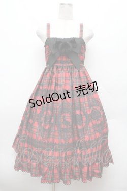 画像1: ALICE and the PIRATES / アリスのトランプタータン柄ジャンパースカートII  赤 S-26-02-25-050-PA-OP-AS-ZS