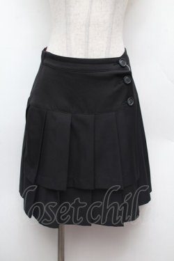 画像1: MILK / 裾プリーツスカート  黒 S-26-02-25-053-ML-SK-AS-ZS