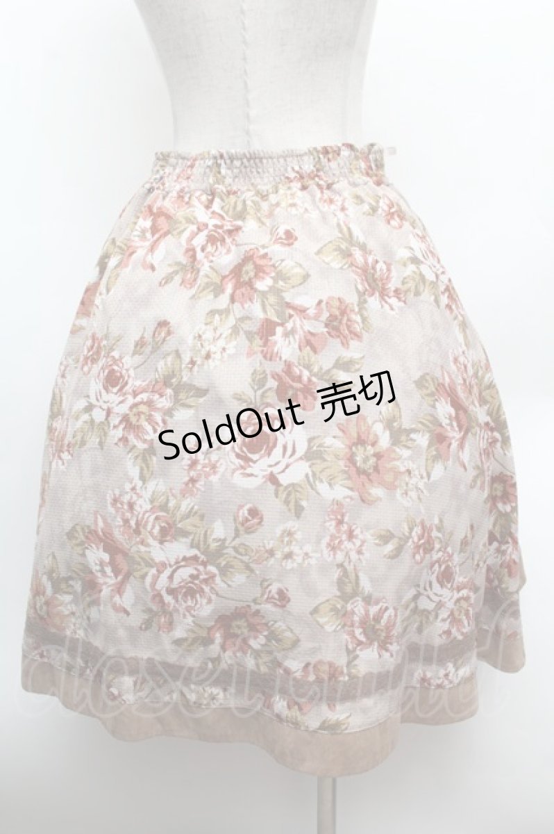 画像3: axes femme / アンティーク花柄スカート  ベージュ S-26-02-25-054-AX-SK-AS-ZS (3)