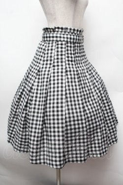 画像2: F i.n.t / べっ甲バックルタックスカート  黒ｘ白 S-26-02-25-055-0-SK-HR-ZS