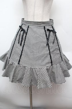画像1: evelyn / ギンガムチェックスカート M 黒ｘ白 S-26-02-25-056-LO-SK-HR-ZS