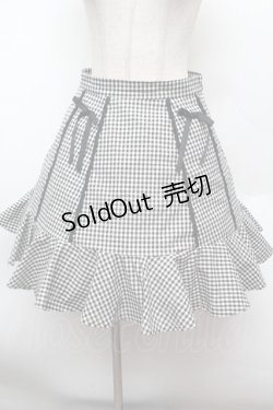 画像1: evelyn / ギンガムチェックスカート M 黒ｘ白 S-26-02-25-056-LO-SK-HR-ZS