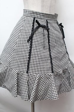 画像2: evelyn / ギンガムチェックスカート M 黒ｘ白 S-26-02-25-056-LO-SK-HR-ZS