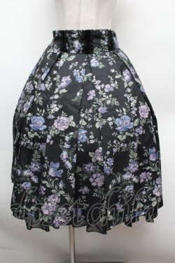 画像1: axes femme / ローズ柄タックスカート  黒 S-26-02-25-057-AX-SK-HR-ZS