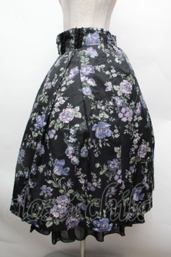 画像2: axes femme / ローズ柄タックスカート  黒 S-26-02-25-057-AX-SK-HR-ZS