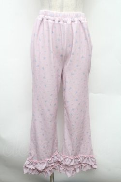 画像1: Candy Stripper / SWEET THINGS FRILL FLARE PANTS  ピンク S-26-02-25-061-PU-PA-HR-ZS