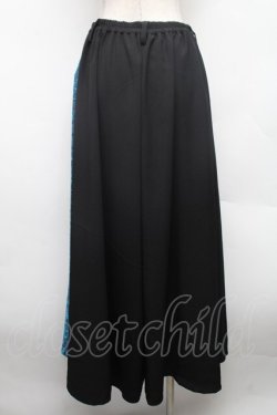 画像2: Deorart / HAKAMA風 アシンメトリーワイドパンツ  黒ｘ青 S-26-02-25-064-PU-PA-AS-ZS