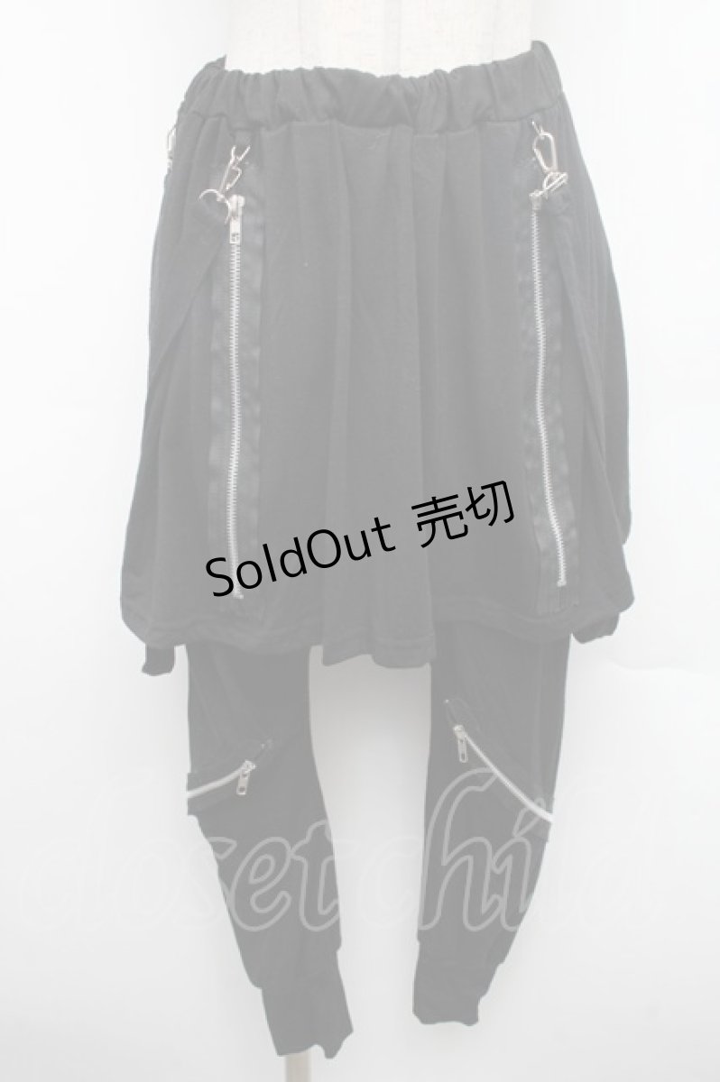 画像1: ACDC RAG / スカート付きサルエルパンツ  黒 S-26-02-25-065-PU-PA-HR-ZS (1)