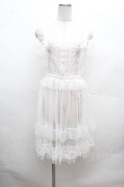 画像1: Virally / TT*HOSレースエプロン L 白 S-26-02-25-021-LO-OP-TE-ZS