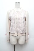 axes femme POETIQUE / レース重ねブルゾン  ピンクｘ白 S-26-02-25-029-AX-JA-HR-ZS