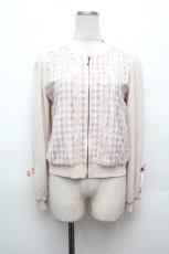 画像1: axes femme POETIQUE / レース重ねブルゾン  ピンクｘ白 S-26-02-25-029-AX-JA-HR-ZS (1)