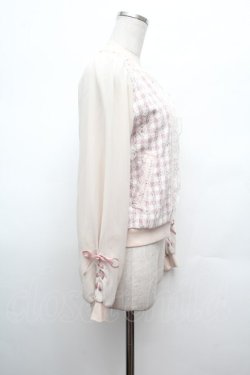 画像2: axes femme POETIQUE / レース重ねブルゾン  ピンクｘ白 S-26-02-25-029-AX-JA-HR-ZS