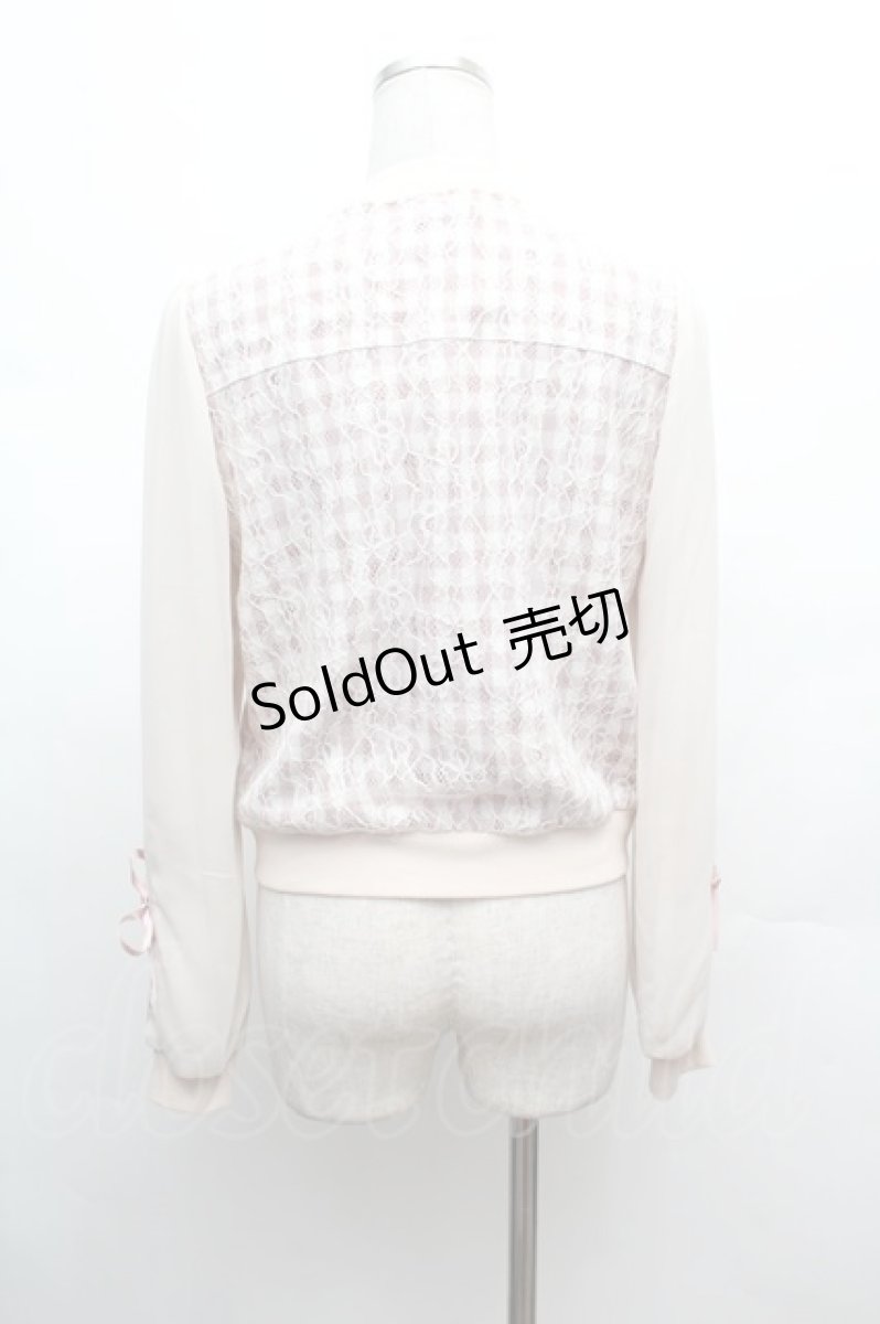 画像3: axes femme POETIQUE / レース重ねブルゾン  ピンクｘ白 S-26-02-25-029-AX-JA-HR-ZS (3)