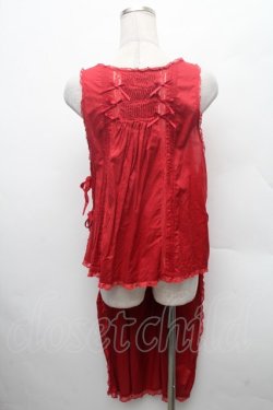 画像2: PINK HOUSE / リボンピンタックタブリエ  赤 S-26-02-26-004-LO-OP-SA-ZS