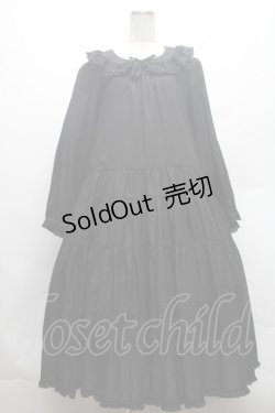 画像1: PINK HOUSE / フリル襟付きローンミディワンピース  ブラック S-26-02-26-034-LO-OP-SA-ZS