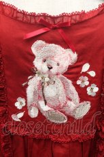 画像4: PINK HOUSE / 桜Teddy刺繍使いローンタブリエ  赤 S-26-02-26-005-LO-TO-SA-ZS (4)