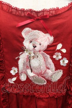 画像4: PINK HOUSE / 桜Teddy刺繍使いローンタブリエ  赤 S-26-02-26-005-LO-TO-SA-ZS