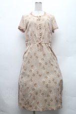 画像1: INGEBORG / リボンpt半袖ワンピース  ベージュ S-26-02-26-009-LO-OP-SA-ZS (1)