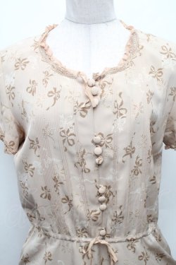 画像3: INGEBORG / リボンpt半袖ワンピース  ベージュ S-26-02-26-009-LO-OP-SA-ZS