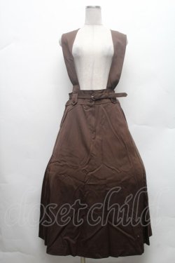 画像1: INGEBORG / ベルト付きジャンパースカート F ブラウン S-26-02-26-011-LO-OP-SZ-ZS