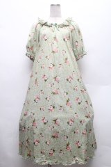 PINK HOUSE / ブロッサムローズプリントミディワンピース  ハッカ S-26-02-26-012-LO-OP-SA-ZS