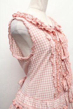 画像4: PINK HOUSE / ギンガムチェックパッチワークフリルワンピース  ピンク S-26-02-26-013-LO-OP-SA-ZS