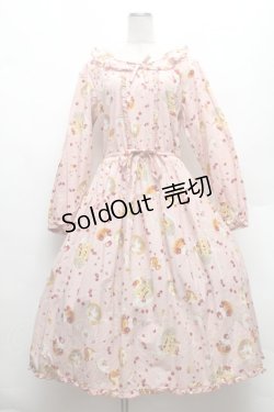 画像1: PINK HOUSE / ピンクハウスパーラープリントミディワンピース  ピンク S-26-02-26-017-LO-OP-SZ-ZS