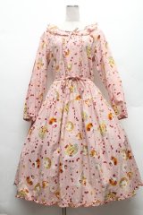 PINK HOUSE / ピンクハウスパーラープリントミディワンピース  ピンク S-26-02-26-018-LO-OP-SA-ZS