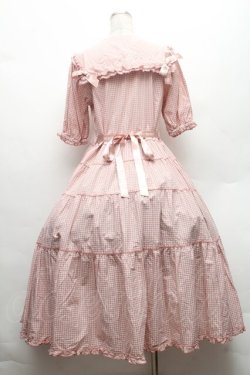 画像2: PINK HOUSE / セーラーカラーギンガムチェックミディワンピース  ピンク S-26-02-26-019-LO-OP-AS-ZS