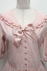 画像3: PINK HOUSE / セーラーカラーギンガムチェックミディワンピース  ピンク S-26-02-26-019-LO-OP-AS-ZS (3)