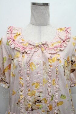 画像3: PINK HOUSE / ハニーレモンテディプリントパッチワークワンピース  ピンク S-26-02-26-020-LO-OP-SA-ZS