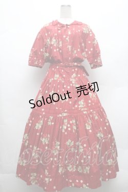 画像1: PINK HOUSE / いちご柄ティアードワンピース  赤 S-26-02-26-024-LO-OP-AS-ZS