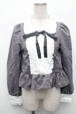 画像1: Cherirulu Chocola / MYリボンマルエリブラウス M グレー S-26-02-28-033-LO-BL-AS-ZS